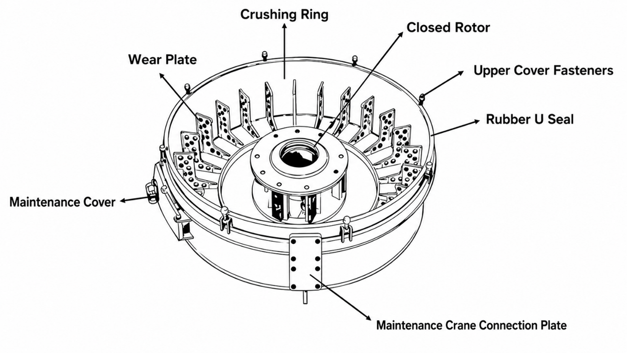 Figure 6 — Tertiary VSI crushing chamber: general view.
