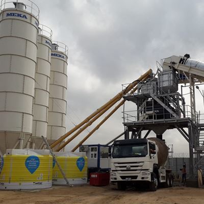 MEKA CONCRETE PLANT IS PRODUCING CONCRETE FOR TEMA INTERSECTION IN GHANA
