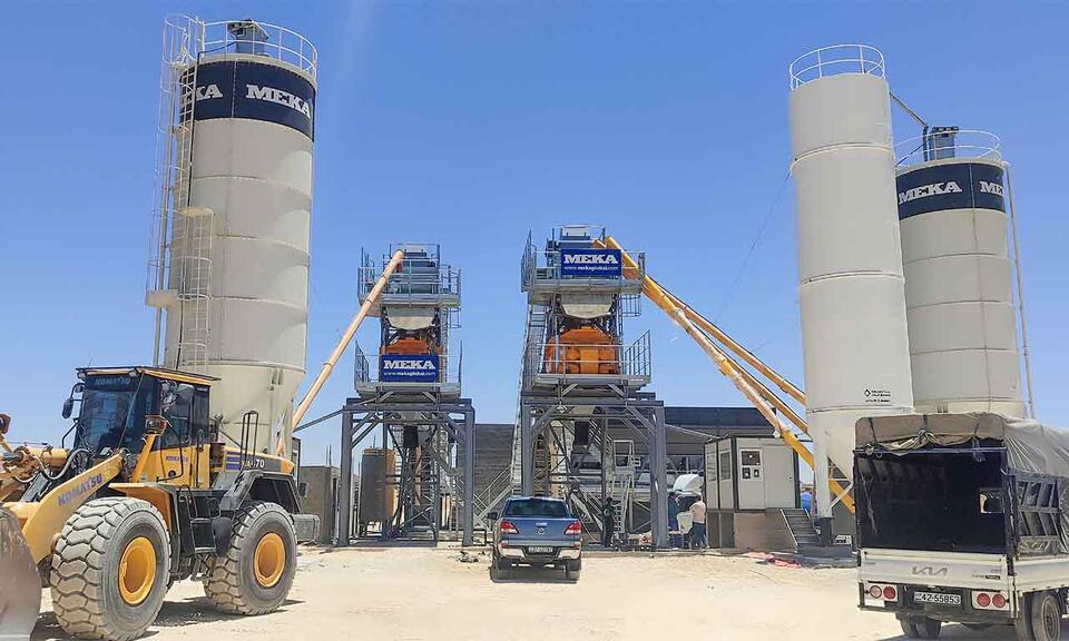 MEKA K135 Stationary Concrete Batching Plant at Rabwat Ammon site in Jordan