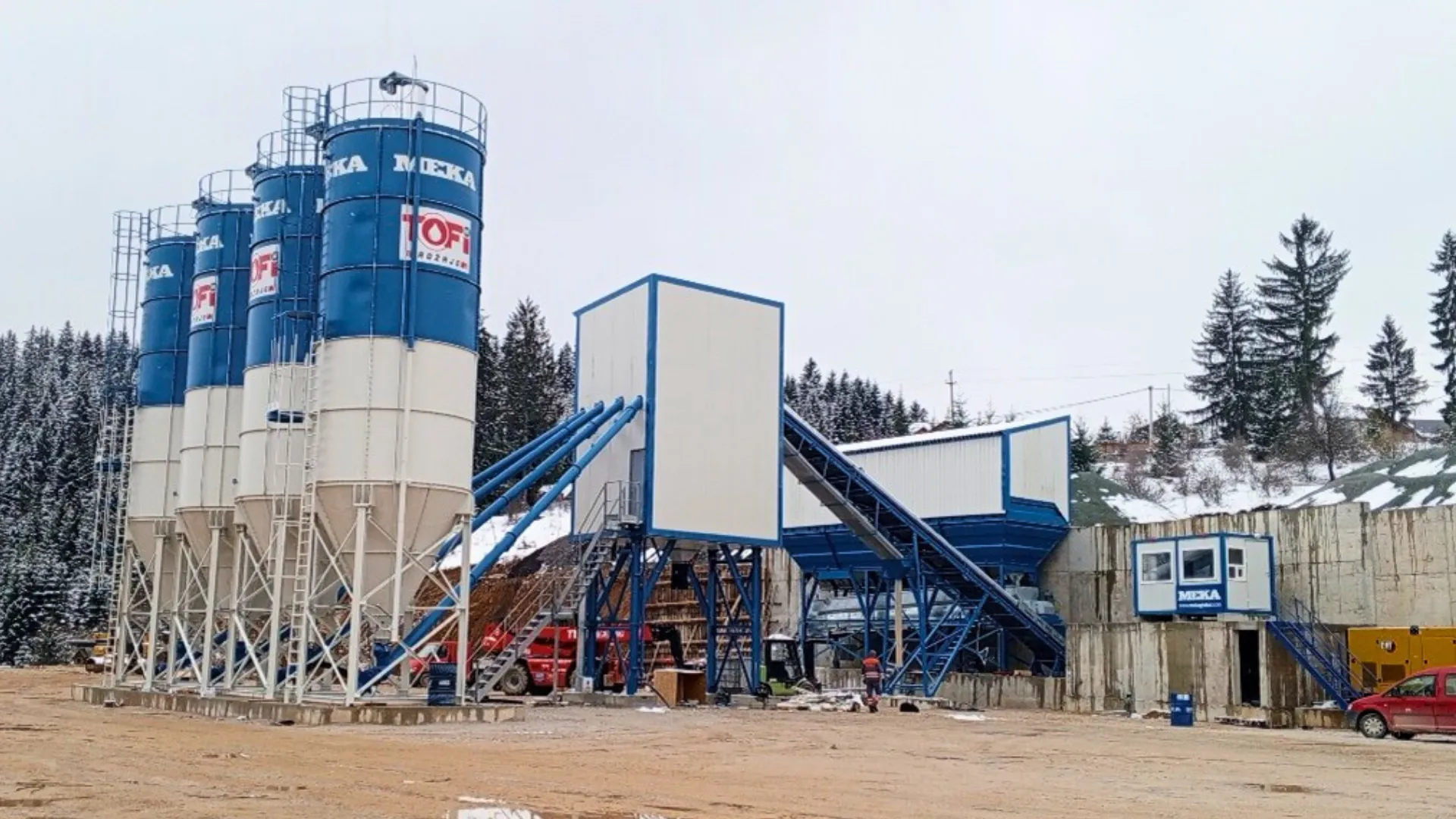MEKA K120 Concrete Batching Plant Selected for Ready-Mix Concrete and Aggregate Production in Montenegro