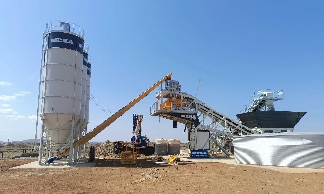  MEKA M100 Mobile Concrete Plant at South Africa Wind Farm Project