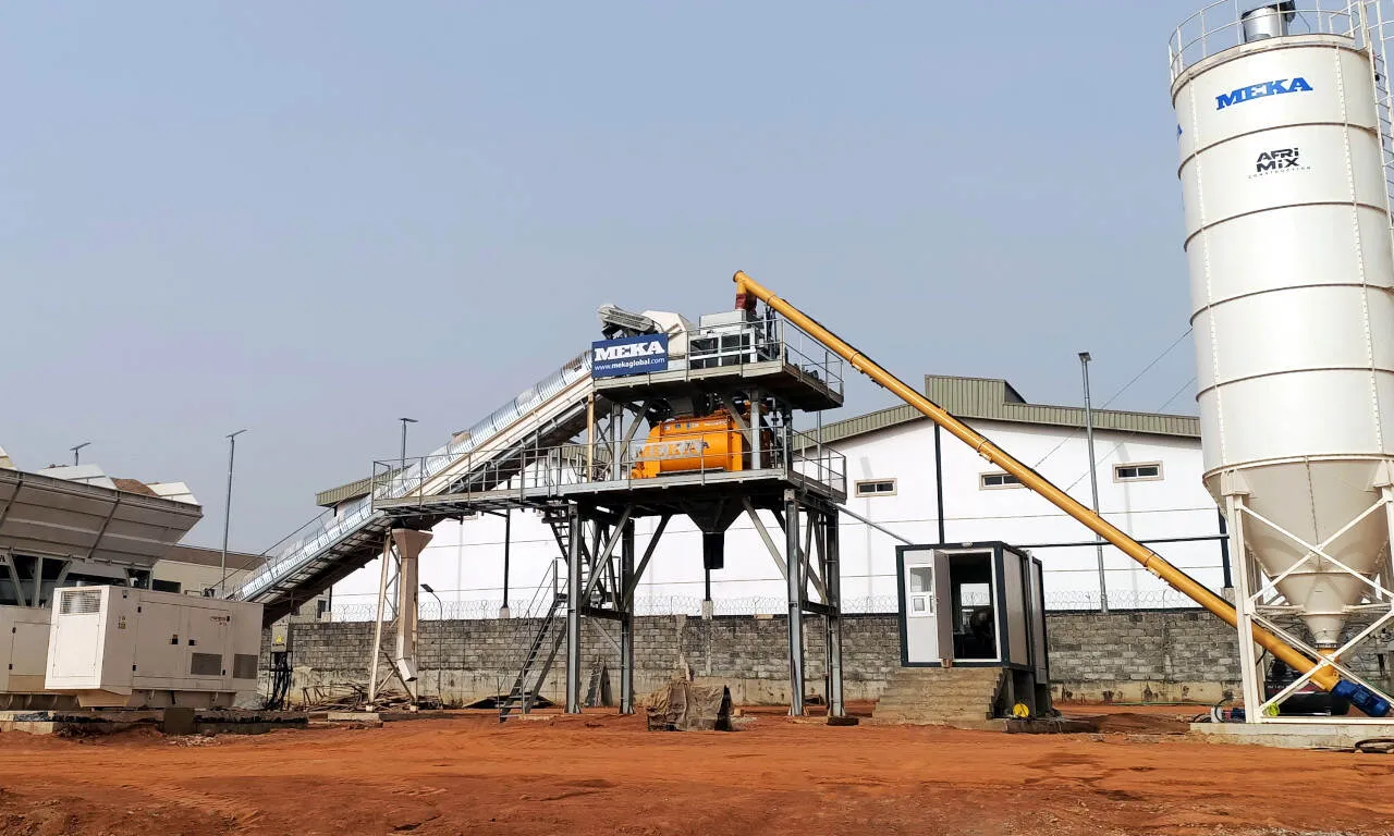 Planta de Concreto MEKA C100 en Operación en Nigeria