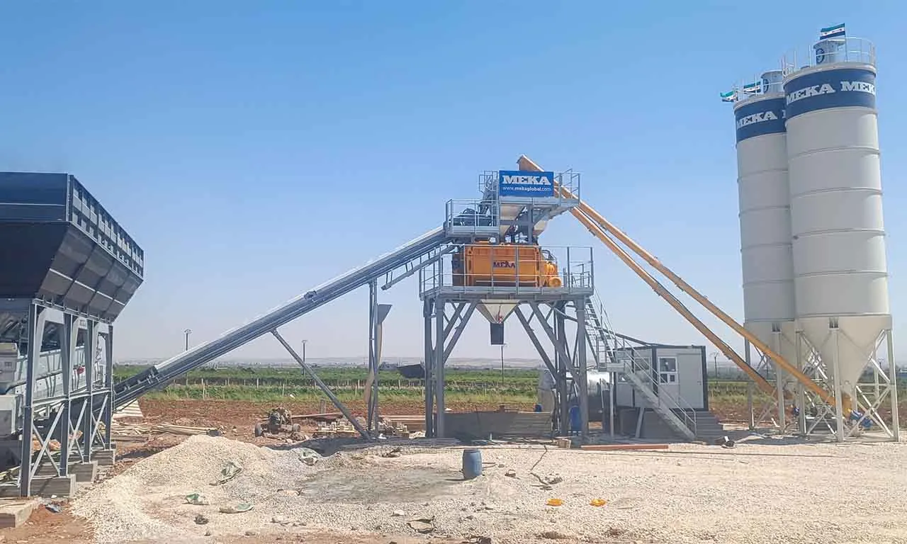 MEKA C135 Compact Concrete Batching Plant installed in Syria
