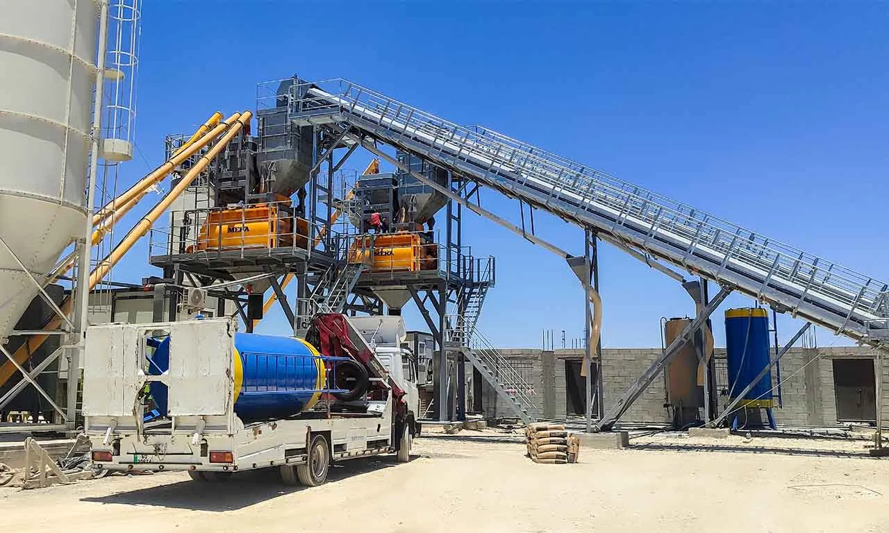MEKA K135 Stationary Concrete Batching Plant at Rabwat Ammon site in Jordan