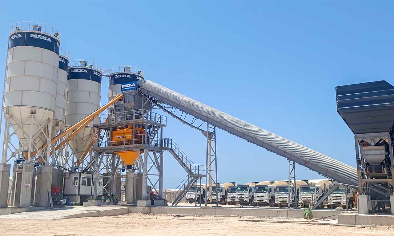 MEKA K160 Stationary Concrete Batching Plant Commissioned in Libya