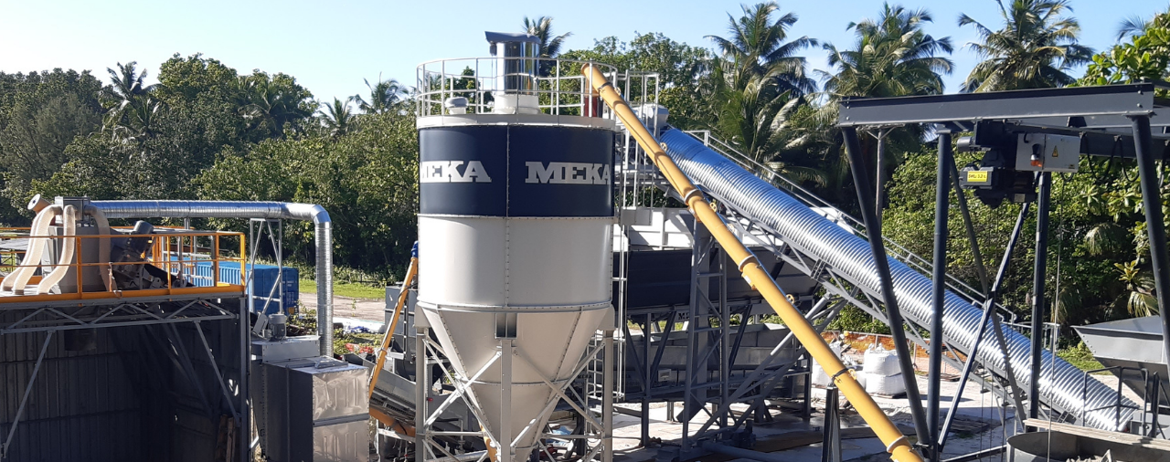 Сухой бетонный завод MEKA для проекта MVL Group на острове Диего-Гарсия